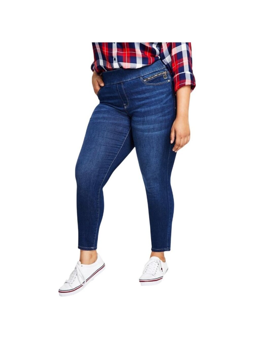 NWT Tommy Hilfiger Pull-On Skinny Jeans W1XK2391-4RW-16W Rem Wash Blue 16W
